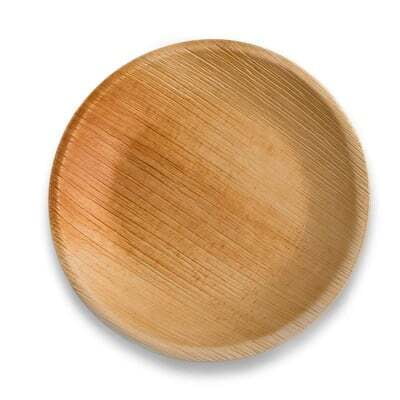Impress your guests with Adaaya's 8inch round areca palm leaf plates!